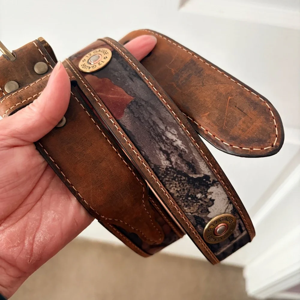Nocona Belt Co Mens 44 Brown Leather Camo  Belt N24998222